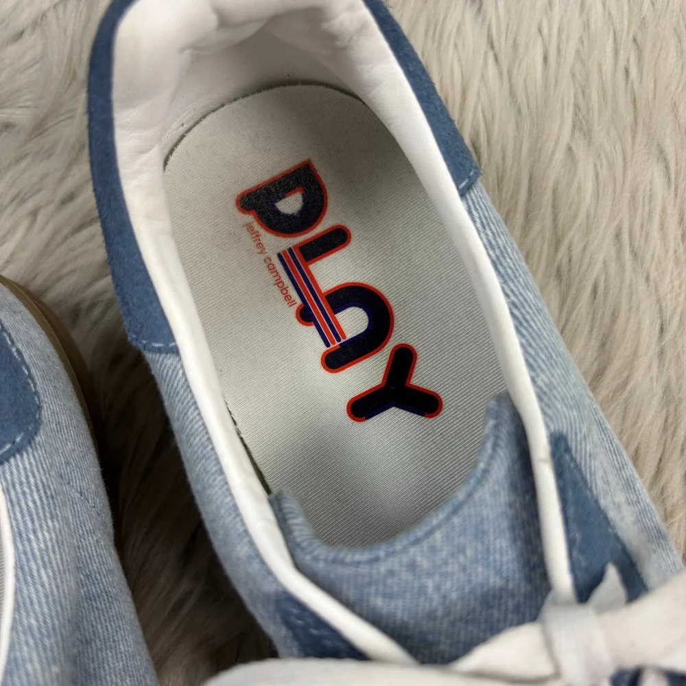 Play by Jefferey Campbell Women's 10 Blue Denim Classic Sneakers Preppy